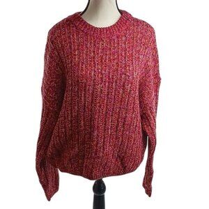 Universal Thread Womens Size XL Red Marled Knit Crewneck Pullover Sweater